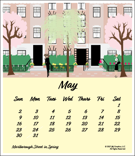 2027 Poster Calendar - 11 x 14 - Boston