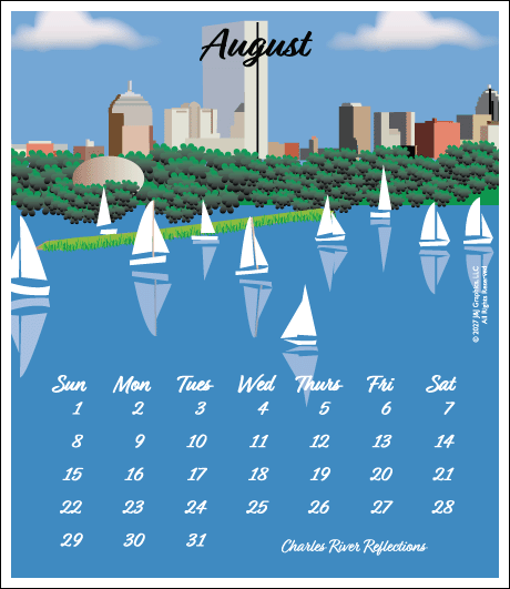 2027 Poster Calendar - 11 x 14 - Boston