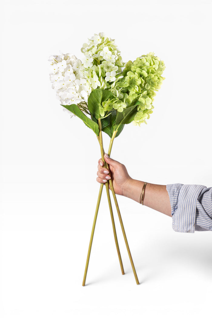 28" White Cone Hydrangea Stem - Real Touch FL1107