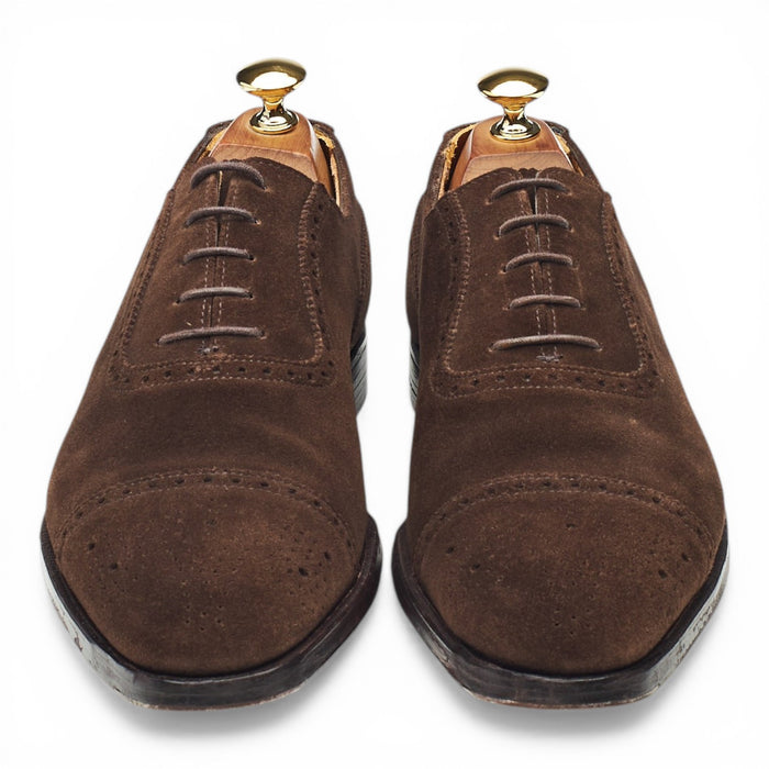 'Adam' Dark Brown Suede Oxford Brogues UK 6 E
