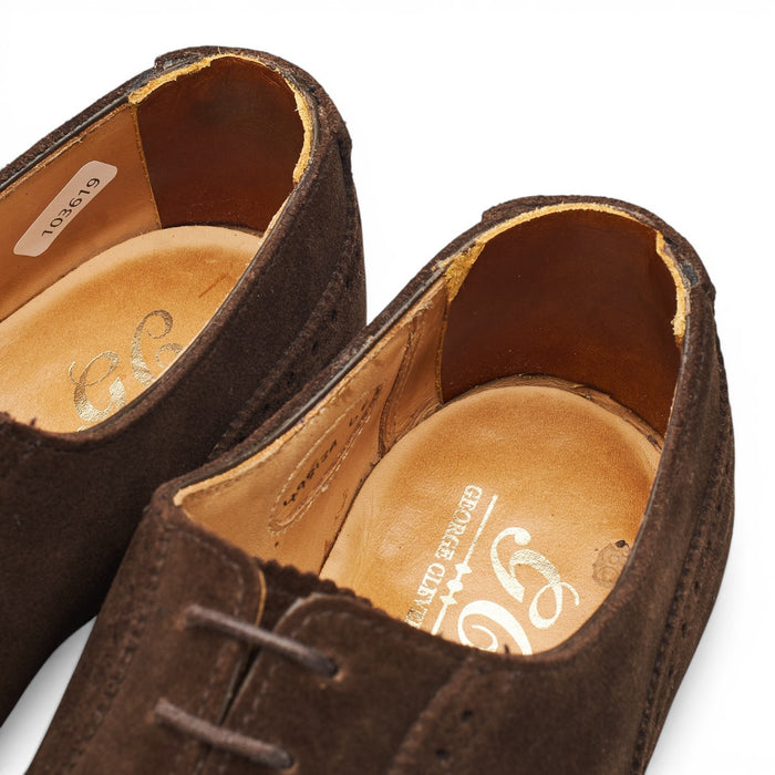 'Adam' Dark Brown Suede Oxford Brogues UK 6 E