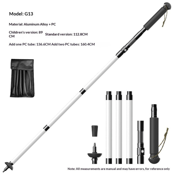 Collapsible illuminated trekking pole with adjustable height options EDEN.