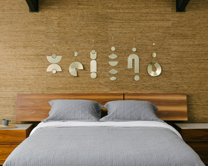Circle & Line Aurora Wall Hanging – Handcrafted Wall Art in Brass