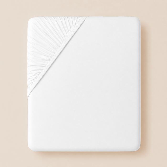 Bed Fitted Sheet, LUX White