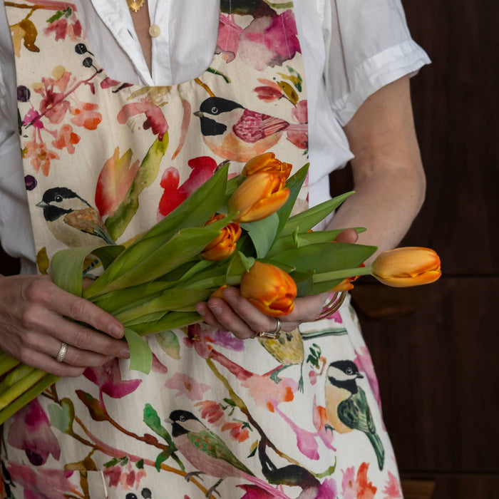 BETSY ST. CLAIR - Pinafore Apron- Chickadees