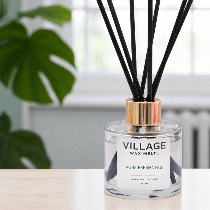 Black Leather Reed Diffuser 150ml with 7 Reed Sticks