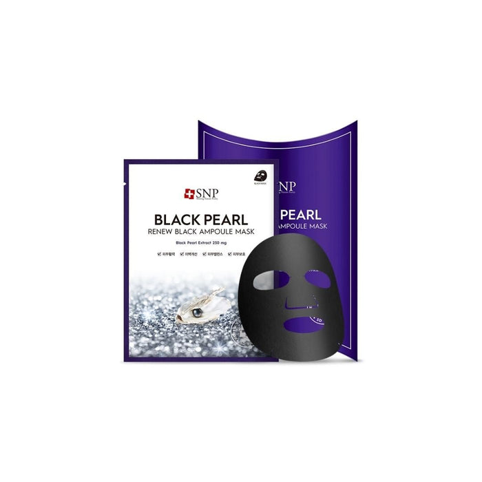 SNP Black Pearl Renew Black Ampoule Mask Box [10pcs] | La Cosmetique