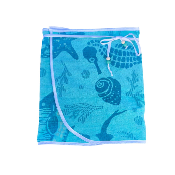 Blue Sealife Towel Wrap Skirt