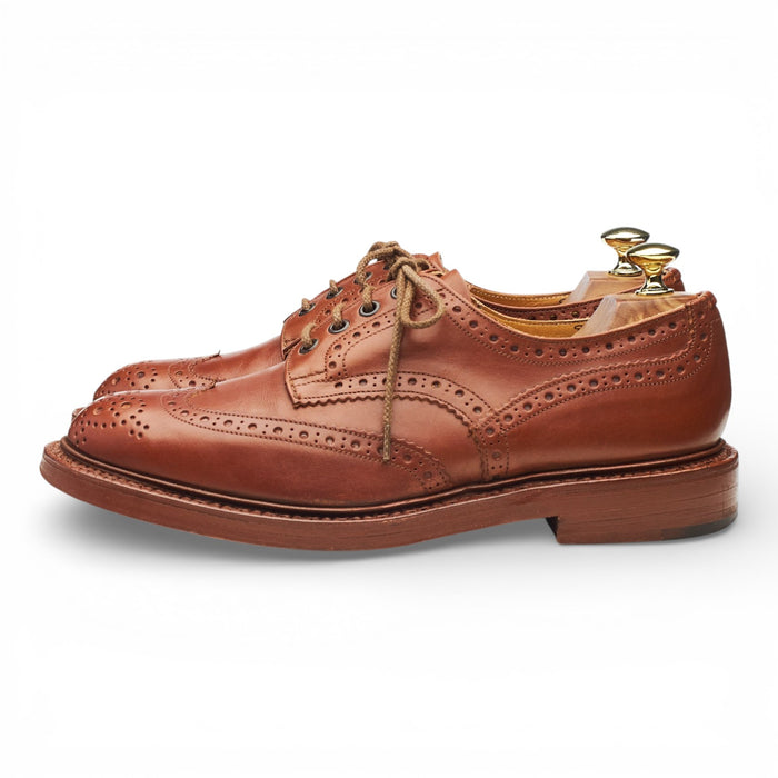 'Bourton' Tan Brown Leather Derby Brogues UK 7