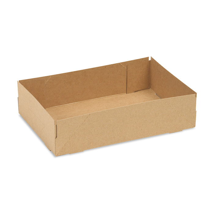 Brown rectangle snack and drink tray.