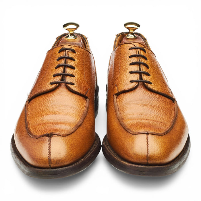 'Charlton' Tan Brown Grain Leather Split Toe Derby UK 9.5 F