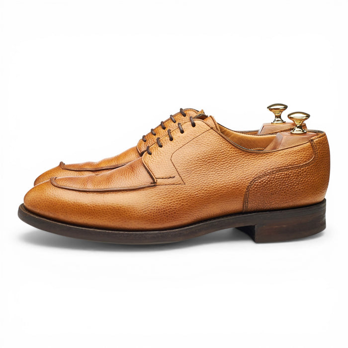 'Charlton' Tan Brown Grain Leather Split Toe Derby UK 9.5 F