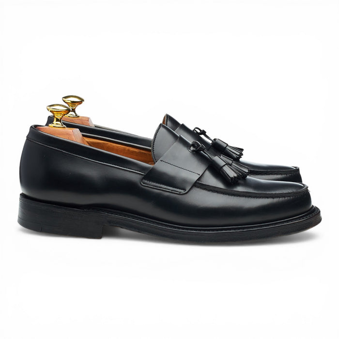 'Cheadle' Black Leather Tassel Loafers UK 7 F