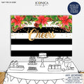 Christmas Party Photo Booth Backdrop, Cheers Banner (Printed or Printable File)