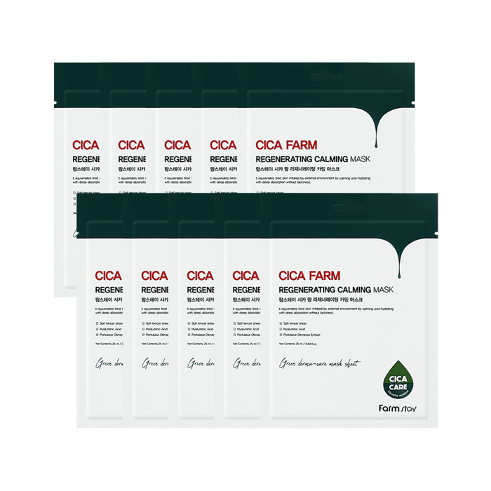 Farmstay Cica Farm Regenerating Calming Mask [10pcs] | La Cosmetique