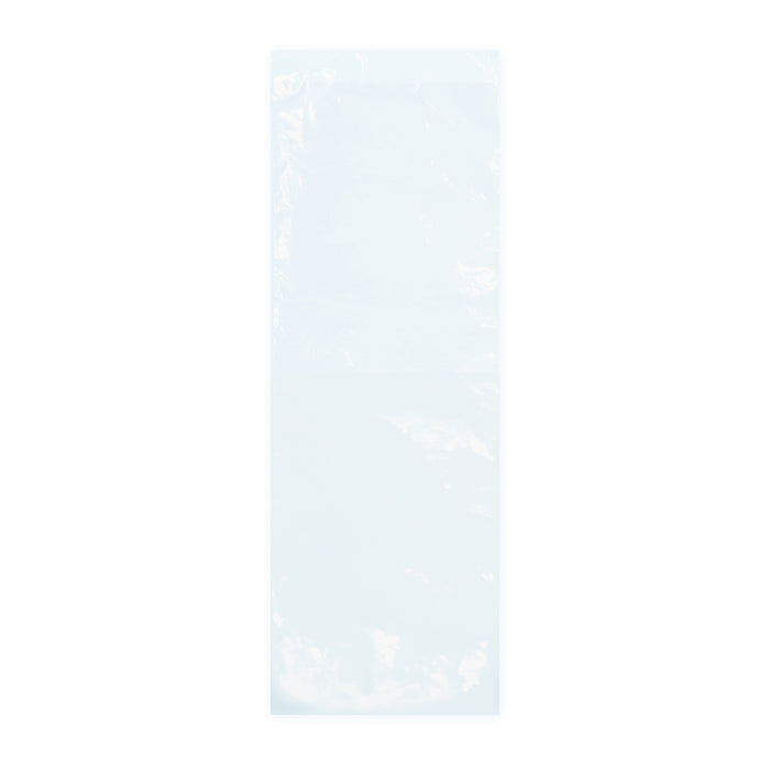 Clear plastic 16 inch poly bag empty isolated on a white background.