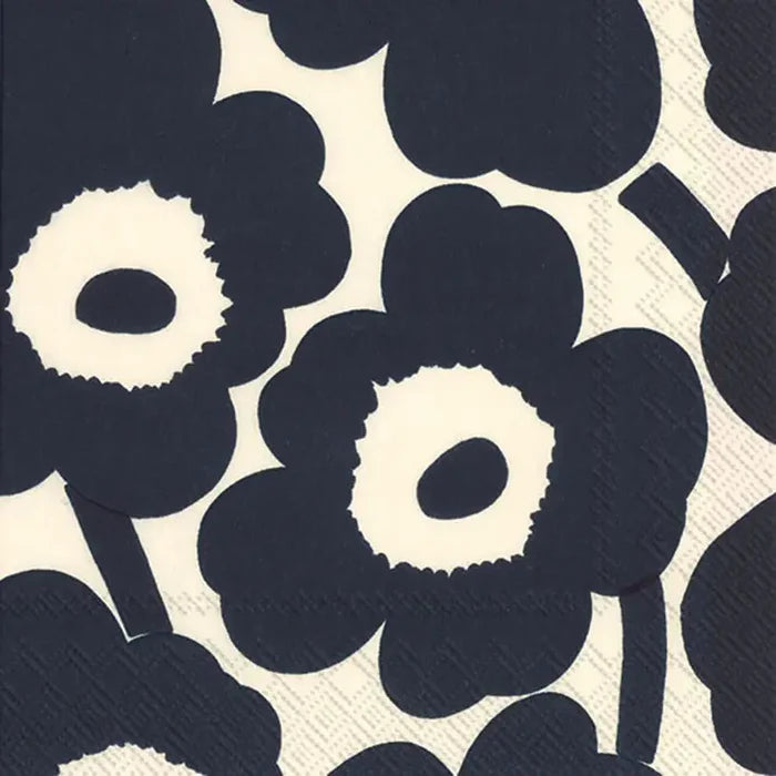 cocktail napkin unikko dark blue