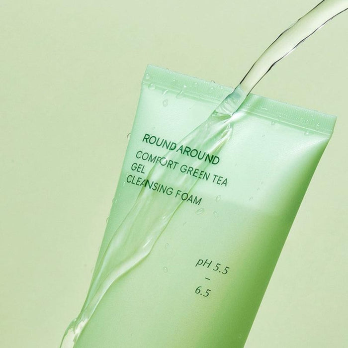 ROUND A’ROUND Comfort Green Tea Gel Cleansing Foam Double Set | La Cosmetique