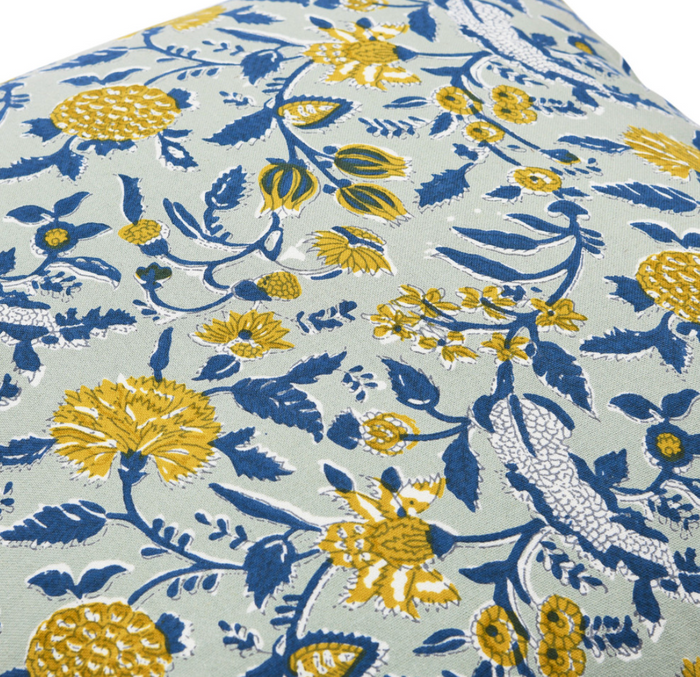 Cotton Pillow with Floral Pattern