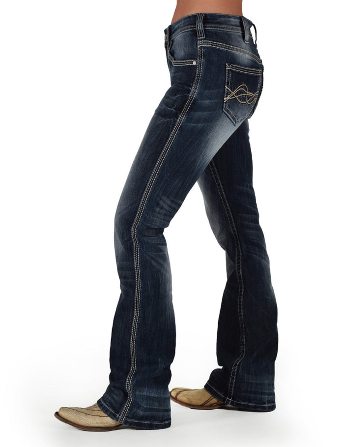 Cowgirl Tuff Dark Faded Don't Fence Me In Jean