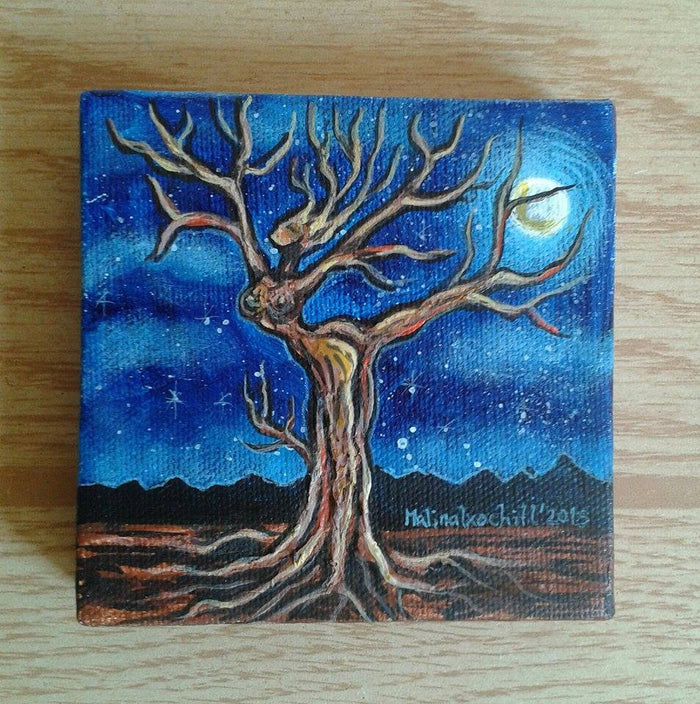 "Dancing Beneath the Moon (Danzando bajo la Luna)" by artist Gabriela Zapata