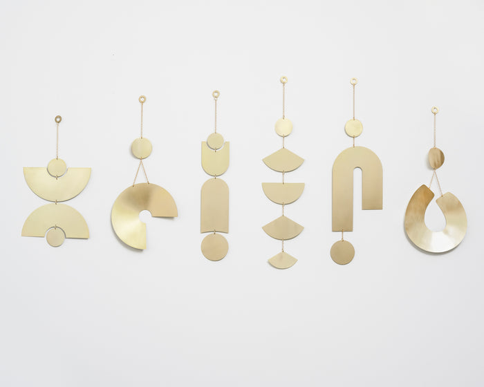 Circle & Line Double Arc Wall Hanging – Handmade Wall Art in Brass