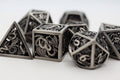 Dragon Essence: Silver - Hollow Metal RPG Dice Set Metal Dice Foam Brain Games