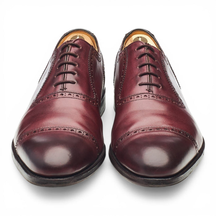 'Fenchurch' Burgundy Leather Oxford Semi Brogues UK 10 F