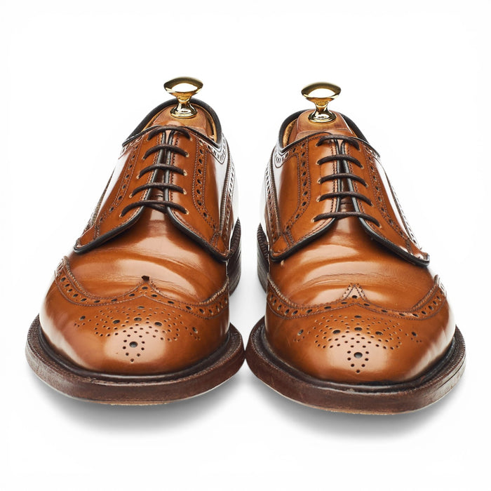 'Grafton' Tan Brown Leather Derby Brogues UK 7.5 F