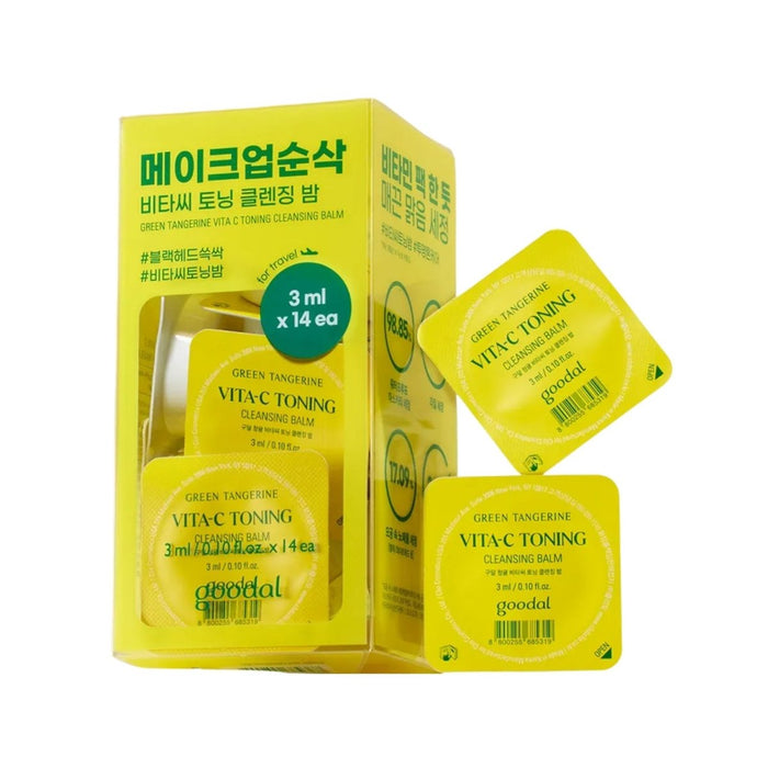 Goodal Green Tangerine Vita C Toning Cleansing Balm Travel Kit | La Cosmetique