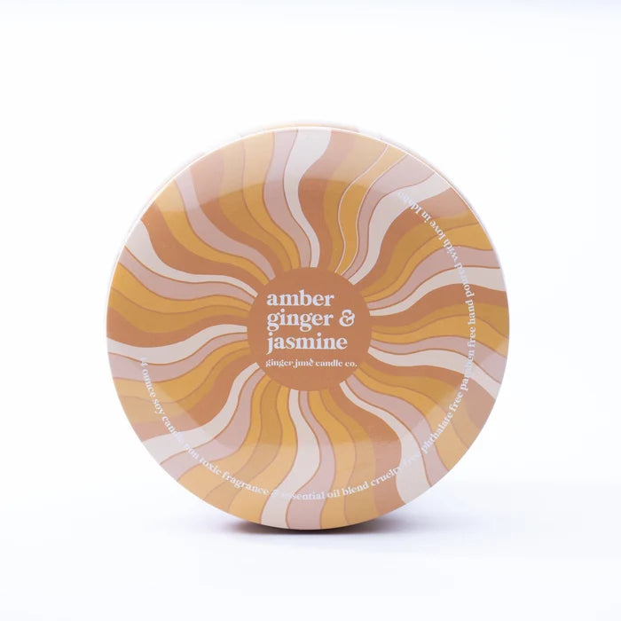 Groovy Swirl Tin Candle : Amber + Ginger + Jasmine