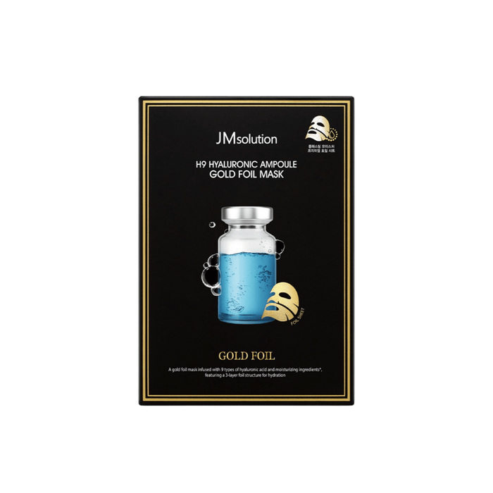 JMsolution H9 Hyaluronic Ampoule Gold Foil Mask Box [10pcs] | La Cosmetique
