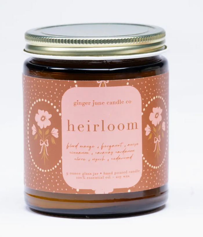 Heirloom Essential Oil Soy Candle in Glass Jar