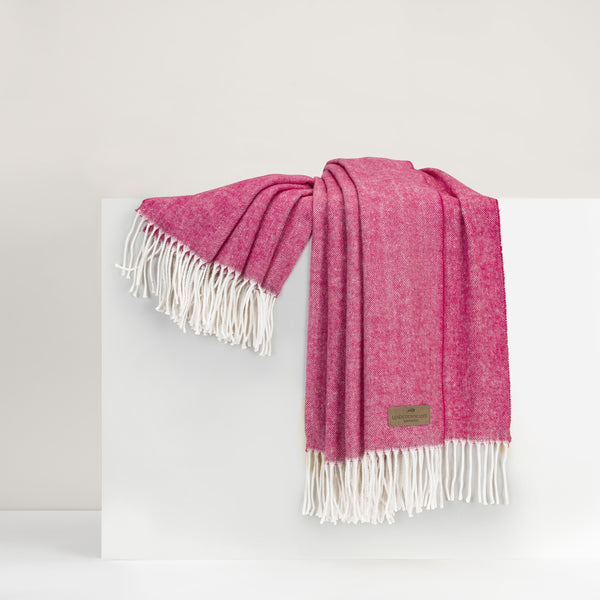 Herringbone Throw - Peony