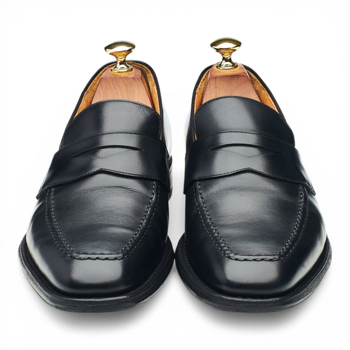 'Hertford' Black Leather Loafers UK 7 G