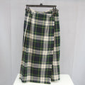 Laird-Portch Gordan Tartan Plaid Skirt Pleated Flat Front Leather Belt Waist 24"