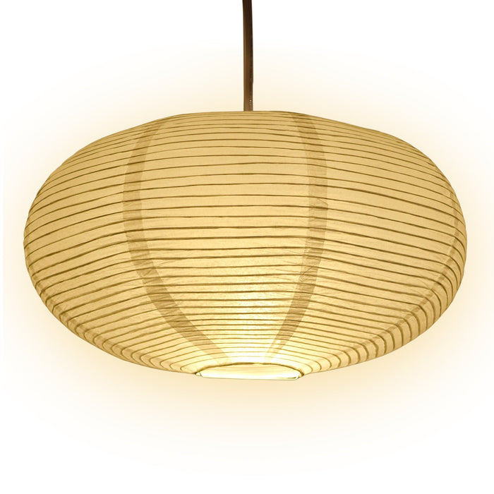 Large Oval Shaped Premium Fine Line Paper Lantern, White (22"W x 13")