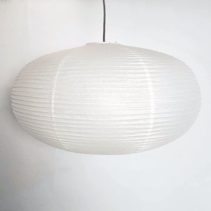 Large Oval Shaped Premium Fine Line Paper Lantern, White (22"W x 13")