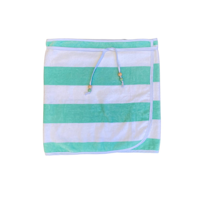 Light Teel Striped Towel Wrap Skirt