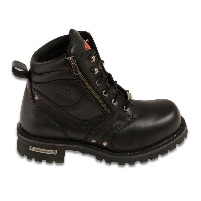 Men’s 6 Inch Side Zipper Plain Toe Boot