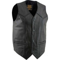 Milwaukee Leather Men's Black Classic Western Style Motorcycle Leather Rider Vest - LKM3778