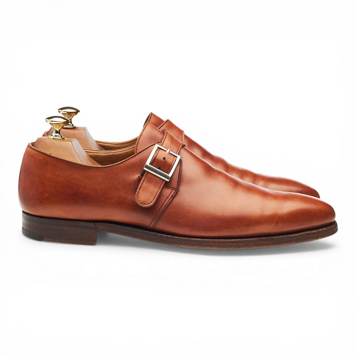 'Monkton' Tan Brown Leather Monk Strap UK 8 E