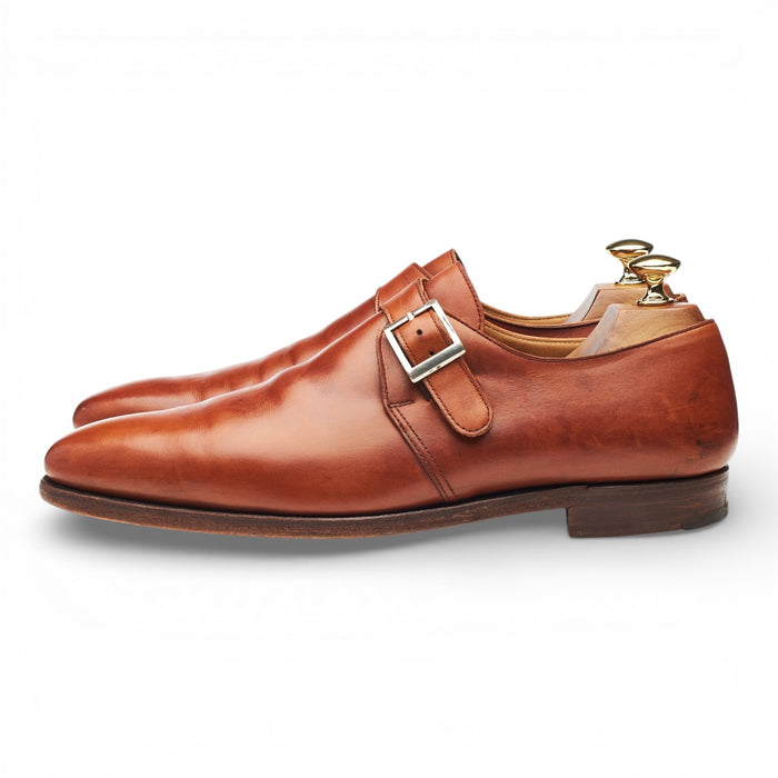 'Monkton' Tan Brown Leather Monk Strap UK 8 E