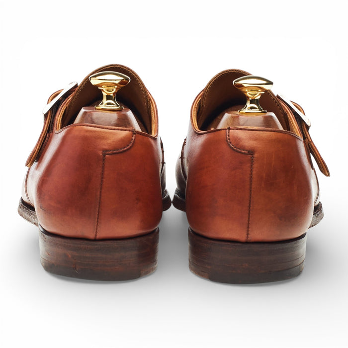 'Monkton' Tan Brown Leather Monk Strap UK 8 E