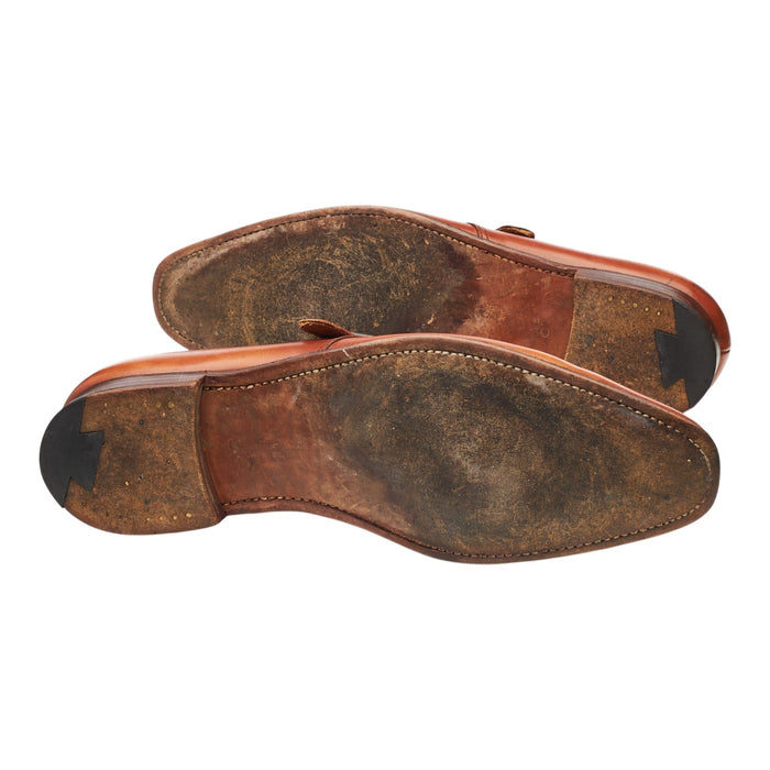 'Monkton' Tan Brown Leather Monk Strap UK 8 E