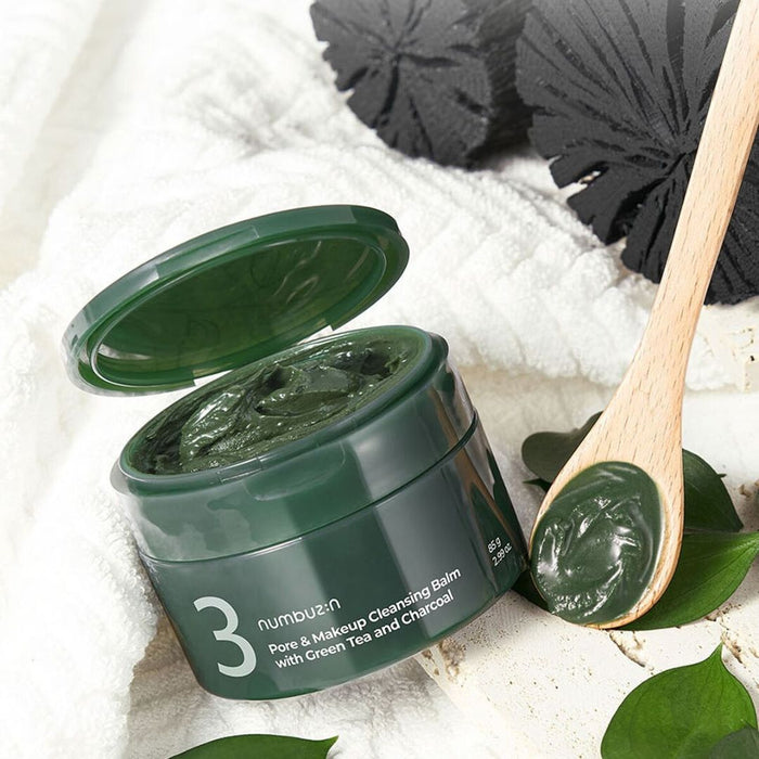 Numbuzin No.3 Pore & Makeup Cleansing Balm with Green Tea and Charcoal 85g | La Cosmetique