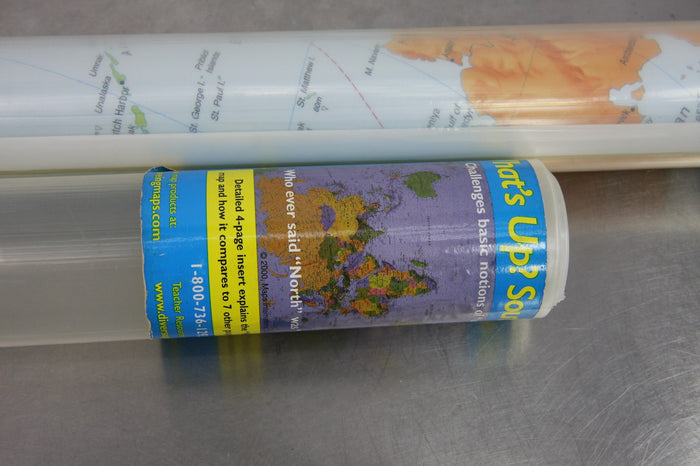 ODT Inc 2001 See Through Maps What's Up? South! World Map Laminated Map In Tube
