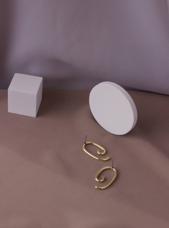 palette posts brass earrings