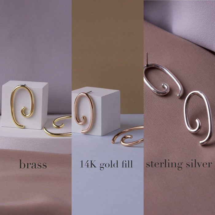 palette posts brass earrings