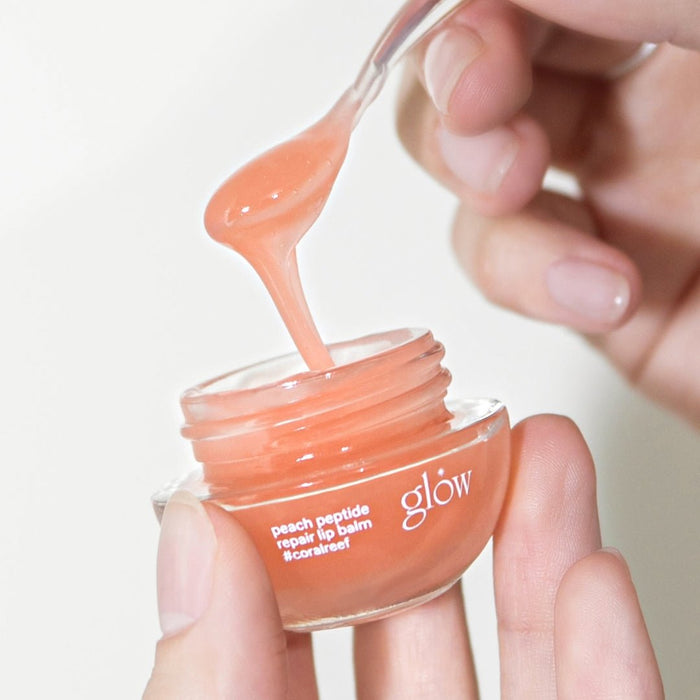 GLOW Peach Peptide Repair Lip Balm 8g | La Cosmetique